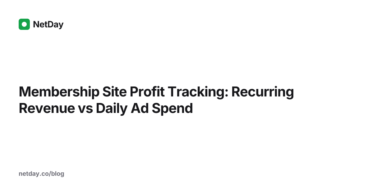 Membership Site Profit Tracking: Recurring Revenue vs Daily Ad Spend ...
